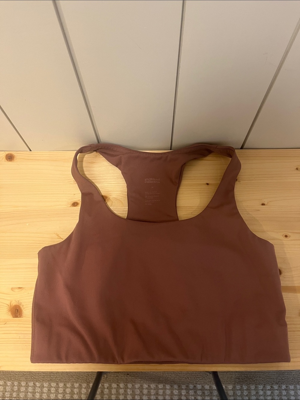 girlfriend collective tan brown Racerback sports bra size medium